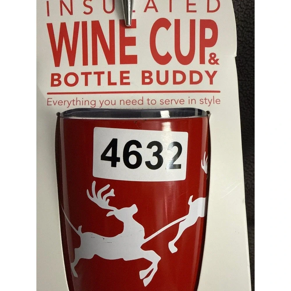 Wild Eye Designs Christmas Insulated Wine Cup & Santa Bottle Stopper Set 14oz